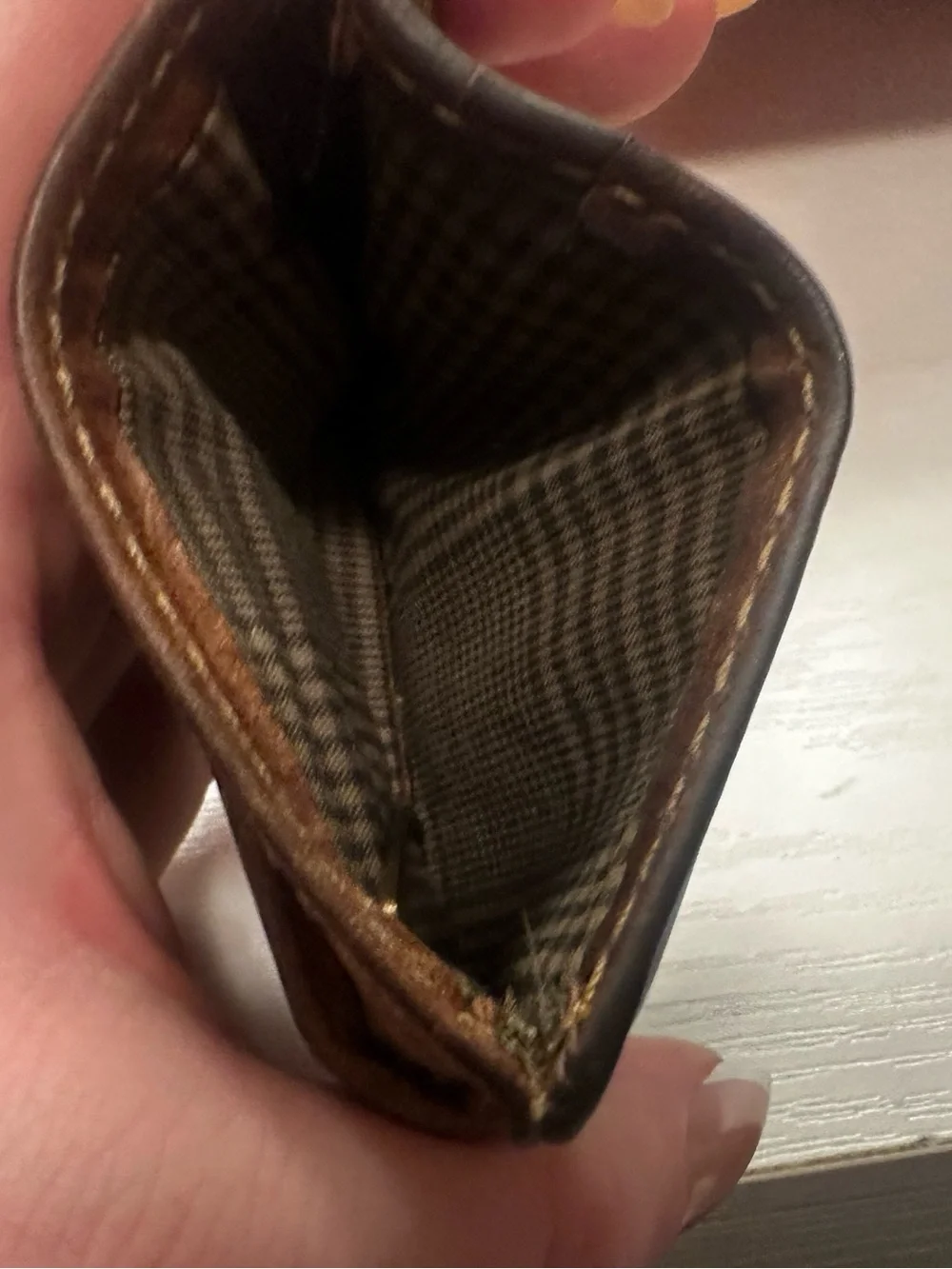 Fossil Dark Brown Leather Card Holder with Front Slots